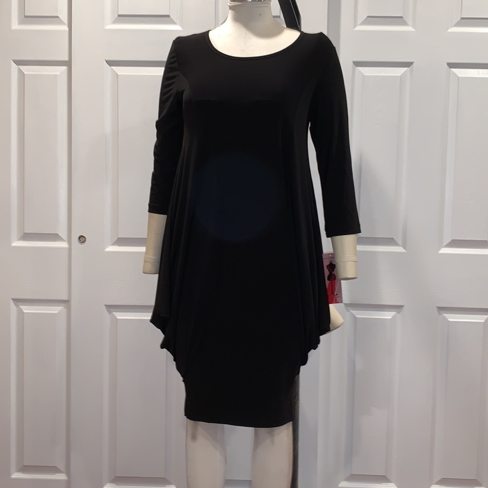 Nina Leonard Black Miracle Matte Jersey Dress